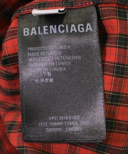 BALENCIAGA Casual Shirt RedxBlack(Check Pattern) 36(Approx BALENCIAGA Casual Shirt RedxBlack(Check Pattern) 36(Approx