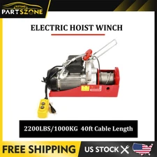 Electric Hoist Crane Overhead Garage Winch Remote Control Auto Lift 1000KG 1600W