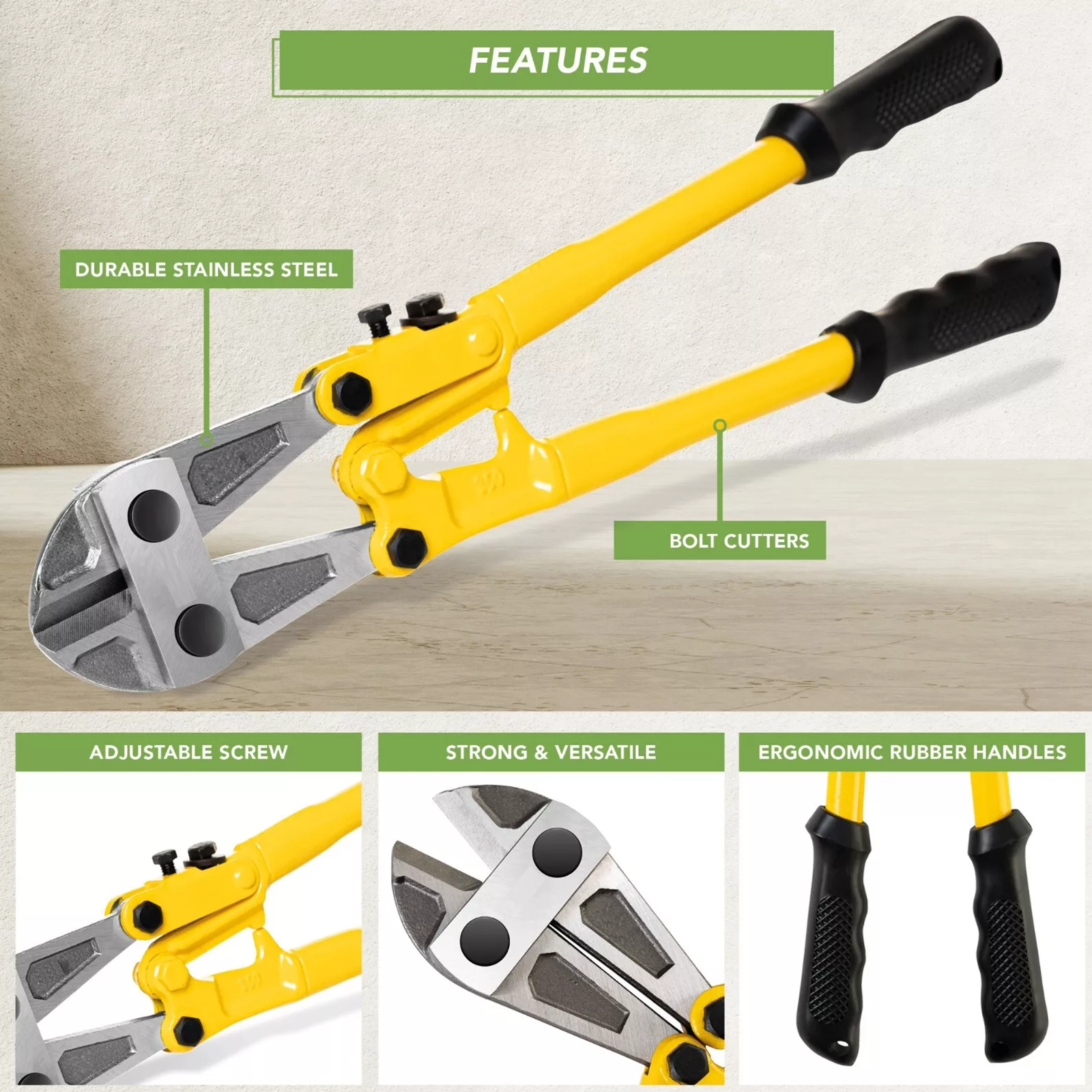 Wire Cropper BOLT CUTTERS HEAVY DUTY 14'' CARBON STEEL WIRE CABLE CROPPER WITH SOFT ...