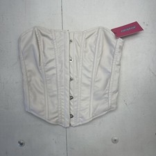 Edikted Cream Faux Leather Corset Top Women  s Size XS New