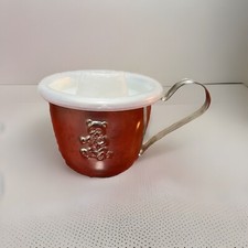 Vtg. Silver Plated Baby Sippy Cup Bear Embossed w/Lid.