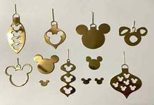 12 DISNEY MICKEY MOUSE CHRISTMAS BULBS SILHOUETTE DIE CUT/ CUTS GOLD OR BLACK