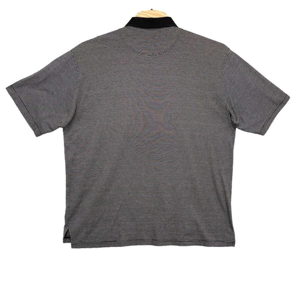 Camisa polo de golf Byron Nelson 2XL negra a rayas manga corta para hombre Foto 3 de 4