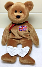 TY Beanie Babies Bear BRITANNIA Great Britain Union  Loose Tag Clean Condition