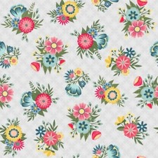 Vintage Flora By KimberBell For Maywood Studio - Grey Lattice Floral 10331-K