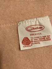 Chatham Twin Size Pure Wool Blanket 90 X 70 Peach