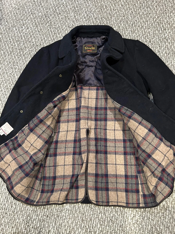 Abrigo de lana Botany 500 para hombre talla 44 regular azul. Forro de franela. Foto 4 de 4