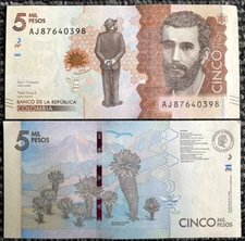 Colombia 5000 Pesos 2020 Banknote World Paper Money UNC Currency Bill Note