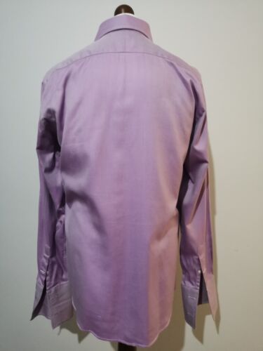 DUCHAMP Shirt Long Sleeve Slim Fit Mens Size 16 Collar Purple French Cuff £135+ - Picture 8 of 11