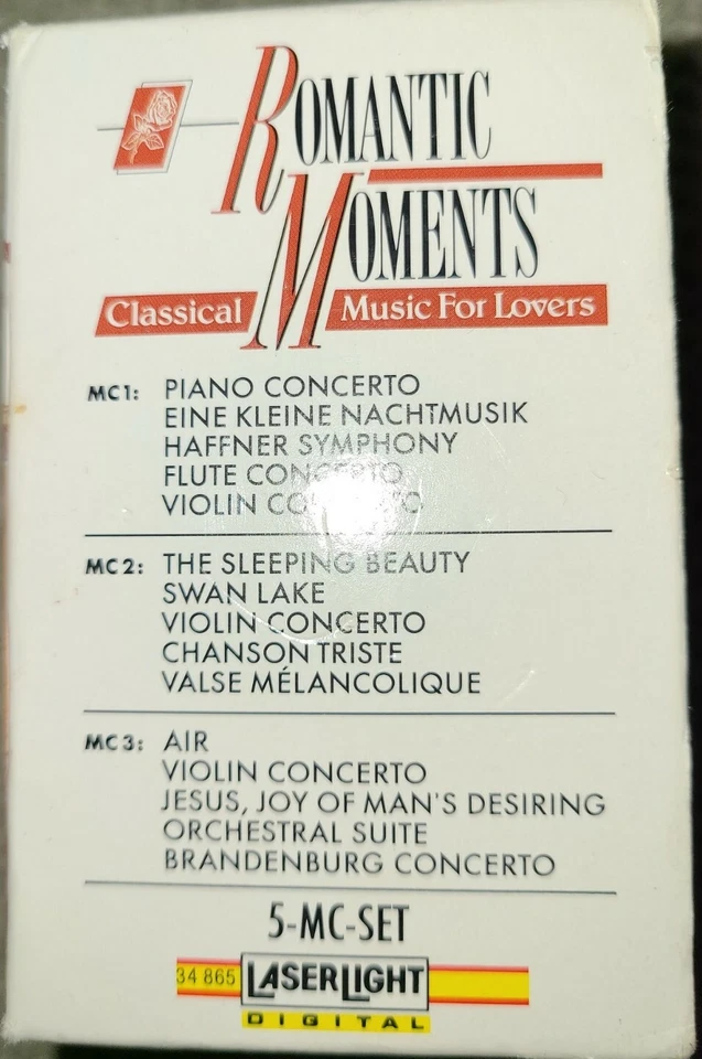 ROMANTIC MOMENTS Classical Music For Lovers 5 SEALED TAPES MOZART BACH & MORE - Image 3 of 4