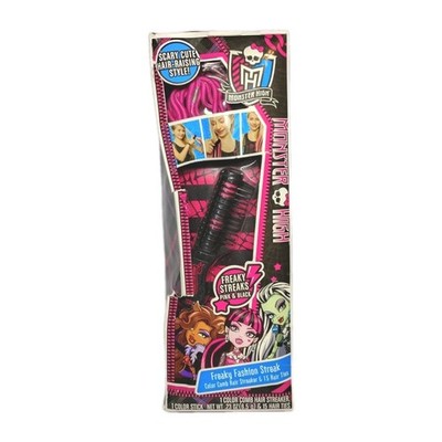 NEW IN BOX 2013 Monster High Freaky Streaks Comb Black Pink Streaks 15 Hair ties