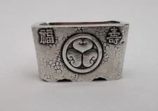 Antique Japanese Solid Silver Open Salt Cellar