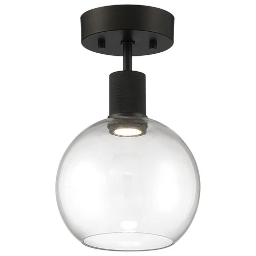 Access Lighting 63148LEDD/CLR Port Nine 8"W LED Semi-Flush Globe - Silver - Picture 5 of 12