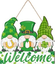 St. Patrick's Day Welcome Door Decor St. Patrick's Day Gnome Door Sign Shamrock