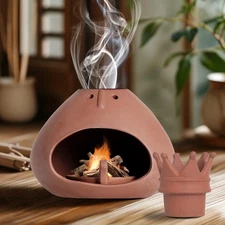 Terracotta Palo Santo Holder Incense Burner with Chimney for Yoga, Relaxation...