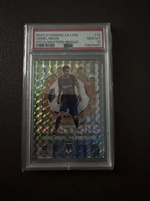 Panini 2020-21 Mosaic La Liga Lionel Messi Pitch Masters #12 PSA 10 Prizm - Bild 1 von 2