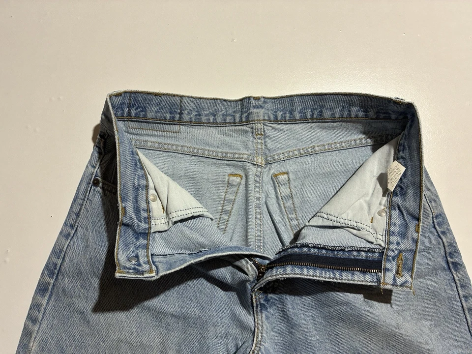 Vtg 1993 Arizona Jean Co USA Made Light Wash Jeans 32x30 100% Cotton 90s Denim - Image 4 of 4