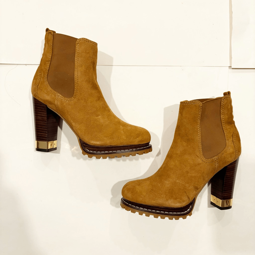 SAOLA Stivaletto Tory Burch Virginia taglia 5 marrone scamosciato suola a strappo