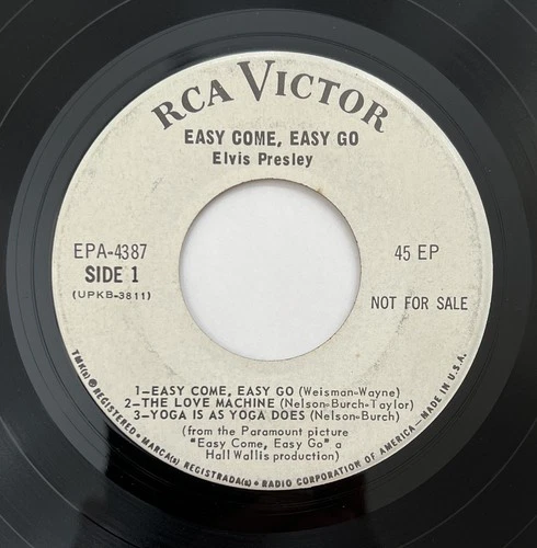 ELVIS PRESLEY "Easy Come, Easy Go" 45 PROMO EP - RCA Victor EPA 4387 - VG+