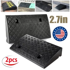 2 Pack Professional Driveway Ramp Heavy Duty Vehicle Curb Rubber Threshold Ramp