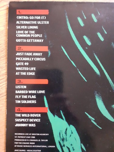 Stiff Little Fingers See You Up There Vinyl 1989 Virgin Records Gatefold - Picture 3 of 11