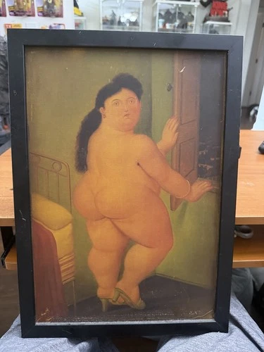 Woman at the Window  by Fernando Botero On Canvas Art 17 x 12