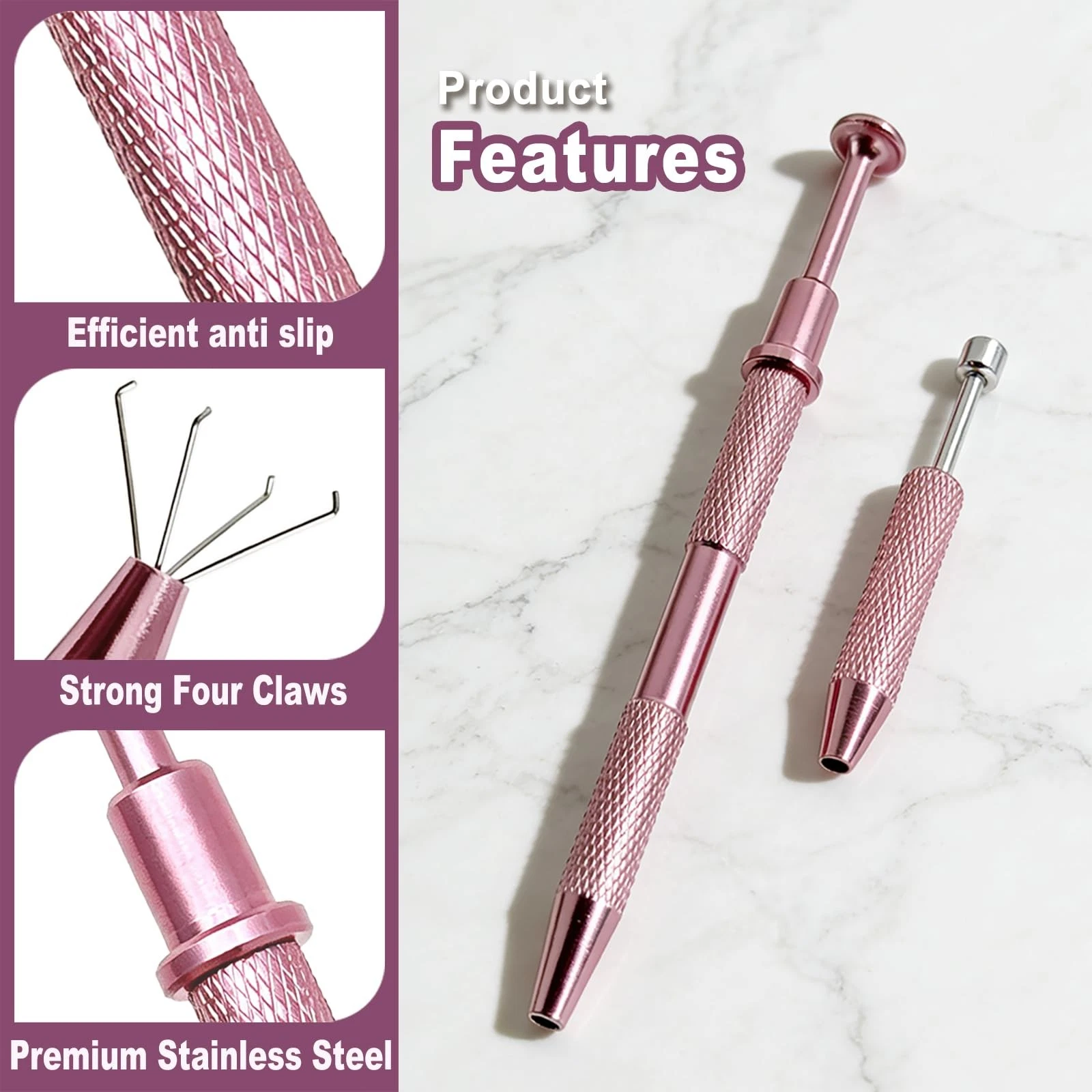 2Pcs Piercing Changing Tools, 4 Claw Grabber Tool Ball Holder Flat Back Earrings - product detail image 3