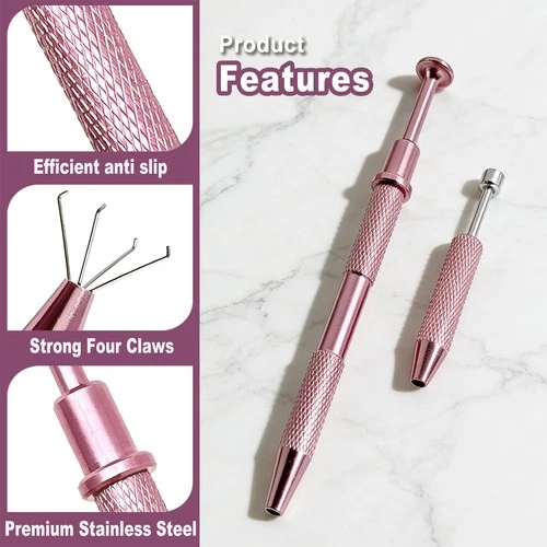 2Pcs Piercing Changing Tools, 4 Claw Grabber Tool Ball Holder Flat Back Earrings image 3