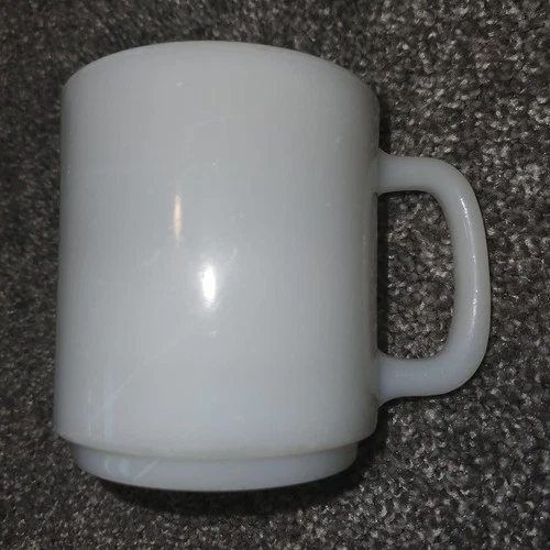 Vintage Milk Glass Glasbake Coffee Mug White Glassbake