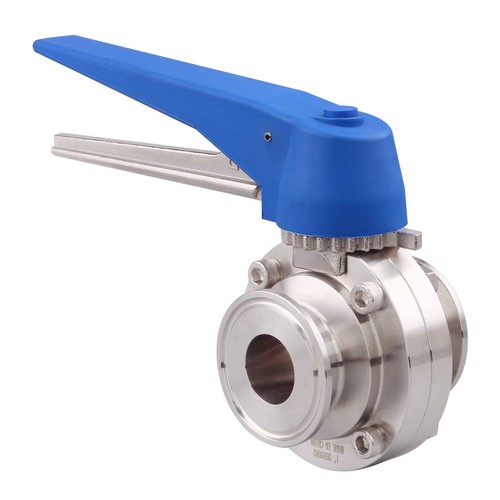 DERNORD 1.5 inch Tri Clamp Butterfly Valve with Blue Trigger Handle Stainless... - 第 5/6 張圖片