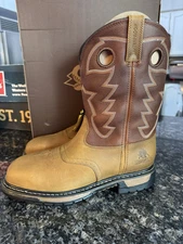 ROCKY ORIGINAL RIDE WATERPROOF WESTERN BOOTS RKYW041 Steel Work Boot. Sz 10.5 W
