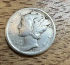 USA 1943 Silver Mercury Dime No Mint Mark - Great Vintage American Coin