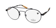 NEW FLEXON SHINOLA 21001 GLASSES MENS 49-21-145 BLACK 001 FULL-RIM OVAL METAL 
