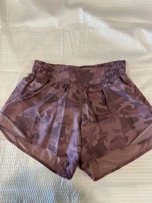 Lululemon Hotty Hot Short High Rise Size 4T Pink Purple Camo Ins 4  Excellent