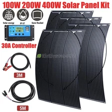 400W Solar Panel Kit 18V Solar Off-grid Systems 30A PWM Controller for RV Boat