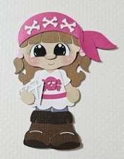Pirate Girl Brown Hair. Scrapbook, Card making Paper Piecing