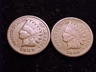 1889 Very Good, and 1890 Indian Head Cent nearly Good.  A (2) Two Coin Lot.