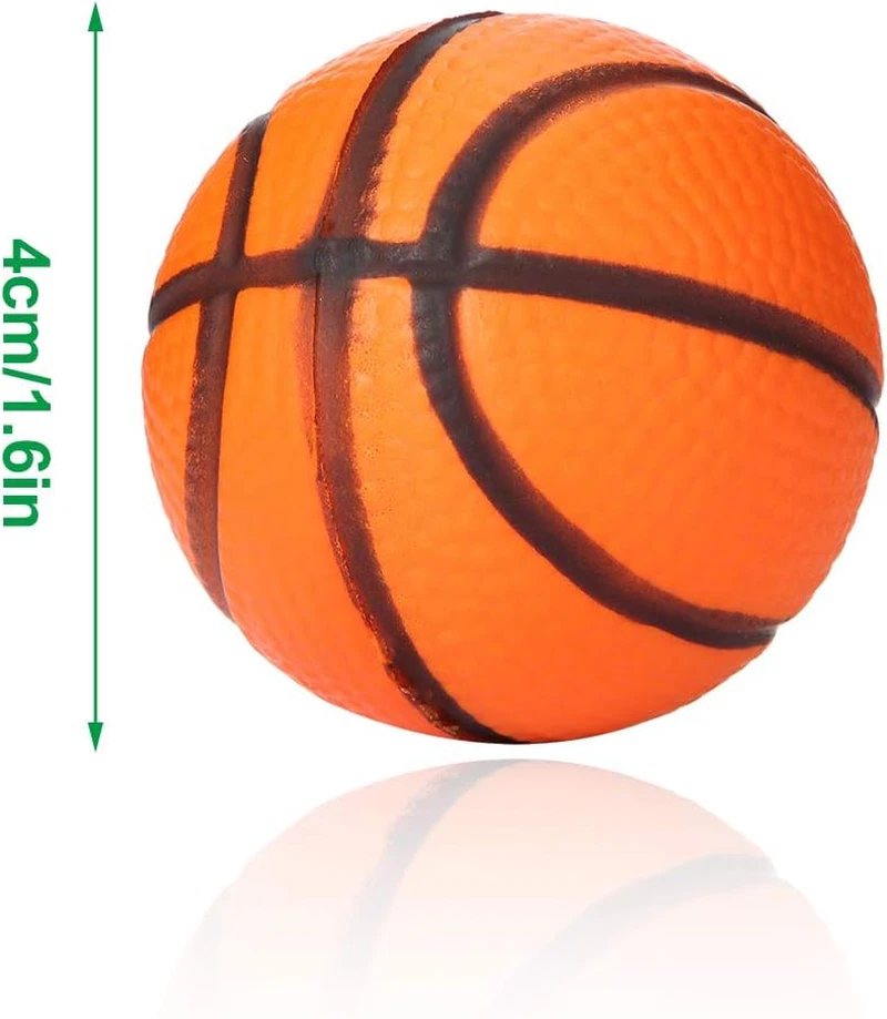 Paquete de 30 mini pelotas de estrés de baloncesto de 1,6 pulgadas de espuma deportiva fiesta favores a granel para niños Foto 2 de 4