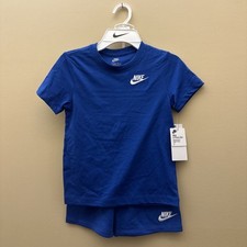 Nike 2 Piece T-Shirt  Shorts Set - Boys Size 7 NWT Large - Game Royal Blue