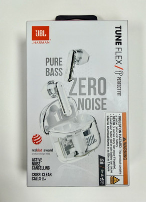 JBL Tune Flex True Wireless Bluetooth In-Ear Earbuds White/Clear ANC 5.2