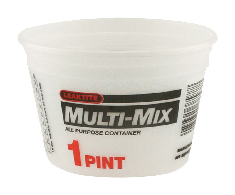 Leaktite 002C01MM500 Clear Plastic Multi-Mix Container Bucket 1 pt. (Pack of 25)