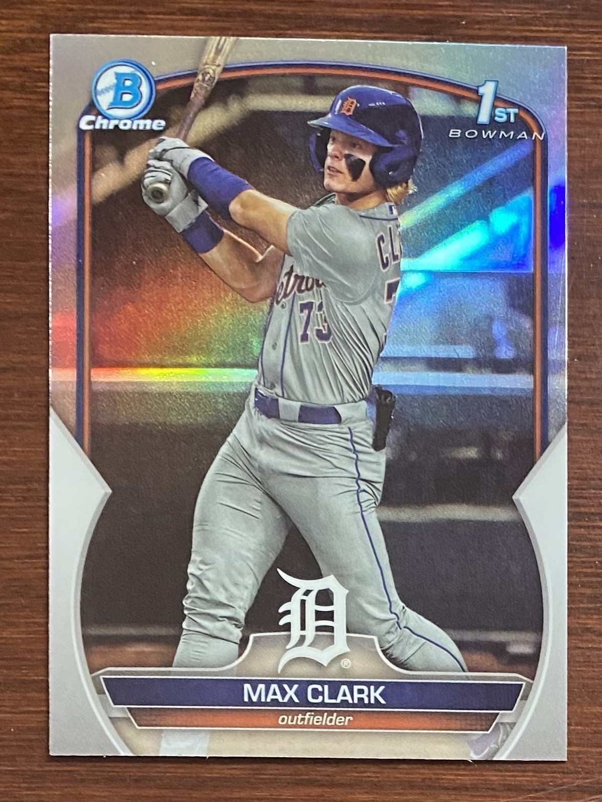 Max Clark 1st 2023 Bowman Draft Chrome Prospects Refractor #BDC-76 Tigers