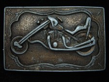 QD01144 VINTAGE 1970s CLASSIC CHOPPER MOTORCYCLE BRASSTONE BELT BUCKLE