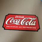 Coca Cola  Metal Advertising Sign 6x11.5 New Old Stock  vintage
