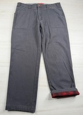 Coleman Utility Pants Gray Canvas Fleece Lined Stretch Work Outdoor Mens 34x30