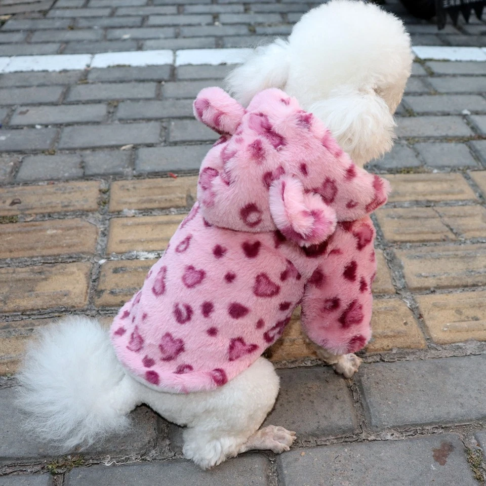Invierno Ropa para Mascotas Cálida Cachorro Chaqueta Abrigo Ropa con Capucha para Perro Pequeño Mediano Foto 4 de 4