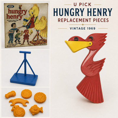 1969 Hungry Henry Replacement Pieces U PICK Pelican Bird Fish Perch Ideal Game