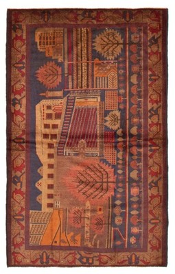 Vintage Hand-Knotted Area Rug 4'1'' x 6'6'' Traditional Wool Carpet