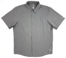 Club Ride Mens Shirt Sz XL Snap MTB Performance Lightweight Vented Pockets Gray