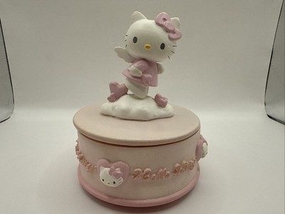 Vtg 2001 Sanrio Hello Kitty Angel Ceramic Music Box Trinkets Somebody Loves Me